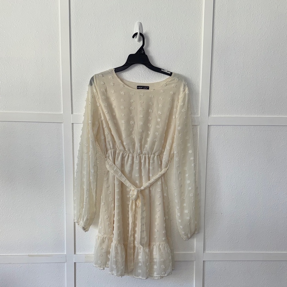 SHEIN Cream Midi Dress